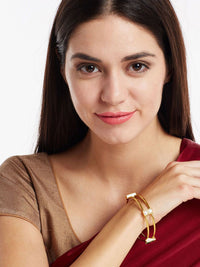 Anouk Set Of 2 Gold Plated Artificial Stones Studded Bangles