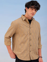 The Indian Garage Co Men Relaxed Fit Dobby Textured Resortwear Shirt