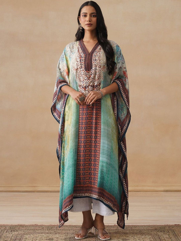 Rumah Chikankari Wanita Bercetak Chikankari Crepe Kurta