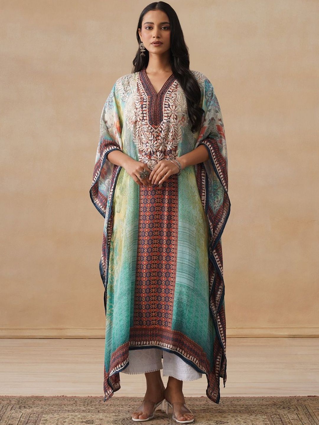 Rumah Chikankari Wanita Bercetak Chikankari Crepe Kurta