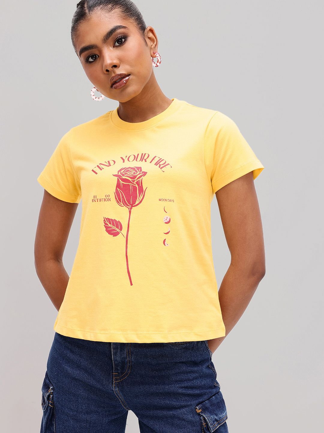 DressBerry Dare To Dream Printed Round Neck T-shirt