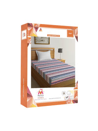 Myntra Elegant Homes Blue & Pink Abstract Printed 300 TC Single Bedsheet Set