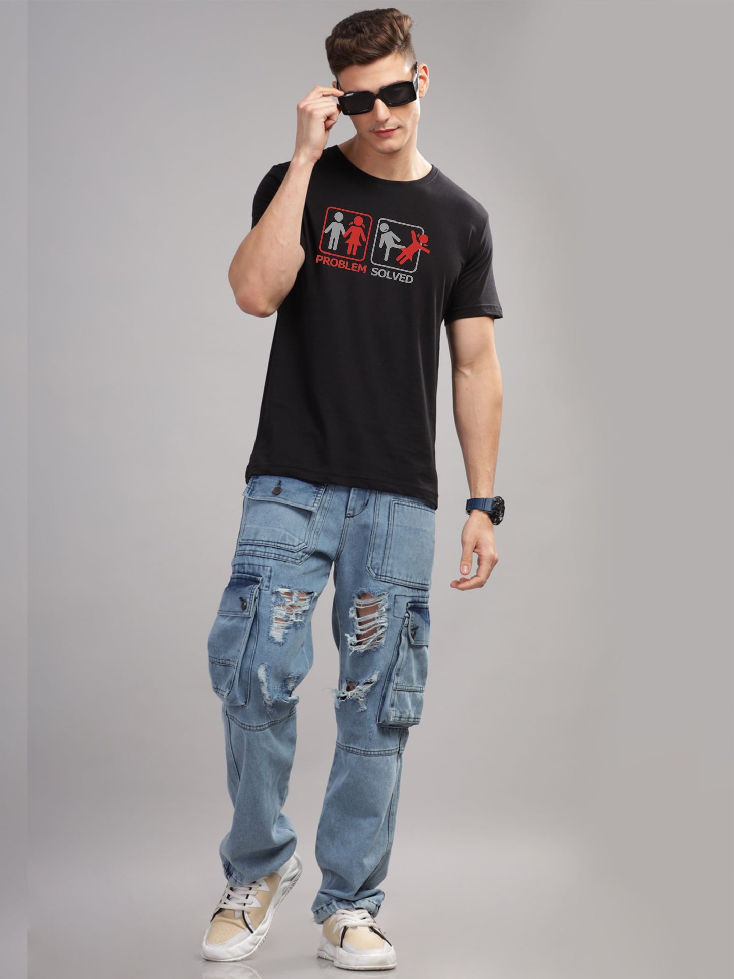 ADRO Men Graphic Printed Round Neck Cotton T-shirt