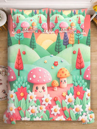 Myntra Elegant Homes Multicoloured Conversational 400 TC King Bedsheet with 2 Pillow Covers