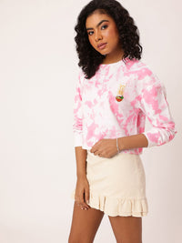 DressBerry Dyed & Printed Cotton Terry Boxy Sweatshirt