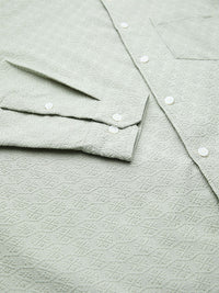 VASTRADO Men Classic Cutaway Collar Textured Slim Fit Casual Shirt