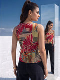Mamicha Floral Print Wrap Top