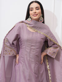 Vishudh Women Ethnic Motifs Embroidered Regular Kurta with Trousers & With Dupatta