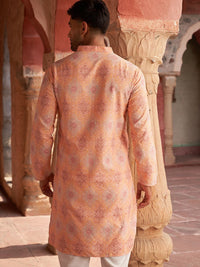 JOMPERS Geometric Collar Mandarin Collar Work Straight Kurta Lurus