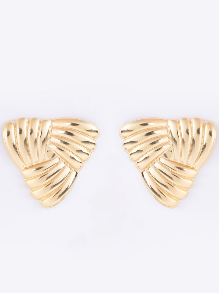 VOGUE PANASH Stainless Steel 18K Gold Plated Contemporary Drop Studs