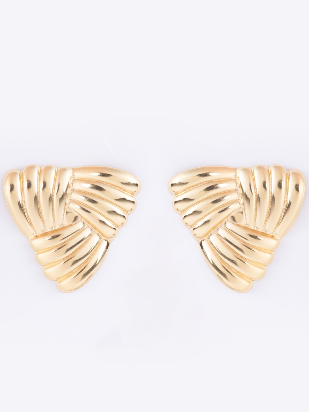 VOGUE PANASH Stainless Steel 18K Gold Plated Contemporary Drop Studs