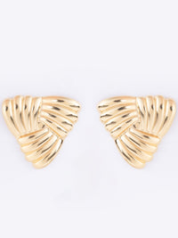 VOGUE PANASH Stainless Steel 18K Gold Plated Contemporary Drop Studs