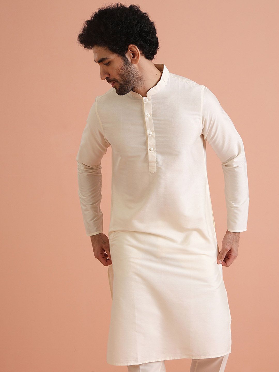 KISAH Mandarin Collar Pastel Straight Kurta
