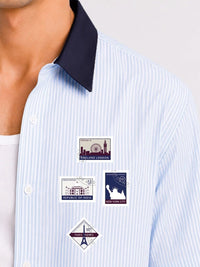 Baju Kasual Berjalur Santai ADRO Lelaki