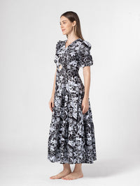 SANSKRUTIHOMES Women Fit & Flare Puff Sleeves Midi Dress