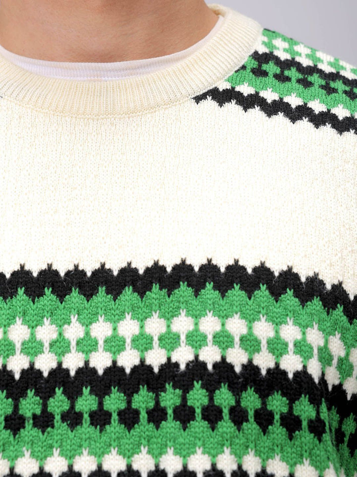 The Indian Garage Co Men Striped Pullover Sweaters