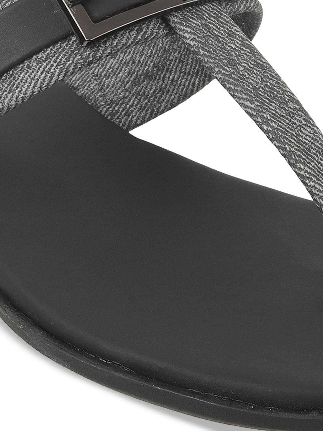 Mochi Women Buckle Design T-Strap Flats