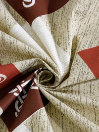KLOTTHE Beige Cotton Geometric 400 TC Single Bedsheets