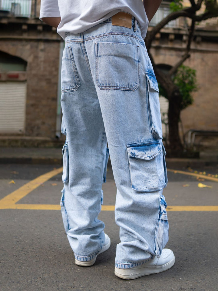 Powerlook Men Cotton Longgar Fit Cargos Fit