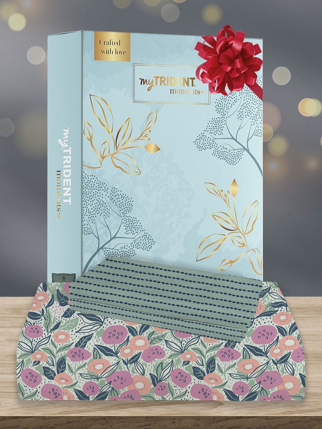 TRIDENT Jasmine Teal Moments Flat 120TC Queen Cotton Bedsheet Set
