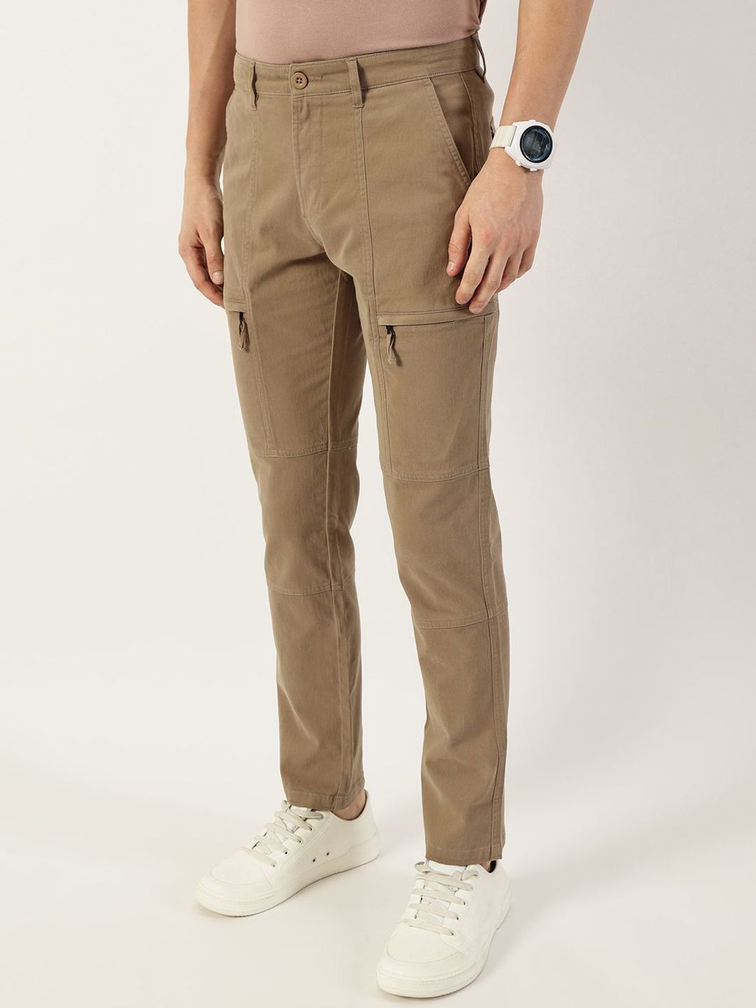 Thomas Scott Men Cotton Mid-Rise Regular Fit Trousers