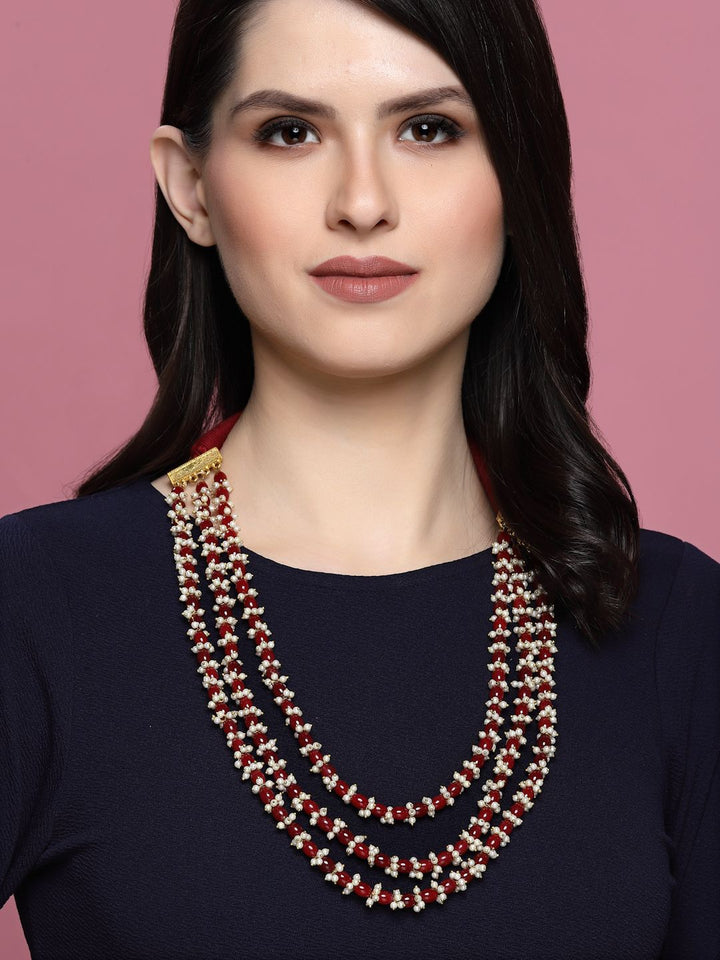 Anouk Gold-Plated Beaded Layered Necklace