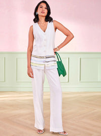 AND V-Neck Shirt With Trousers