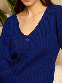 Berrylush Women V-Neck Longline Cardigan