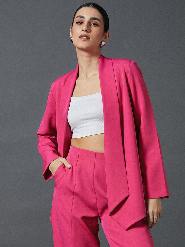 SASSAFRAS worklyf Shawl Collar Comfort Fit Front Open Blazer