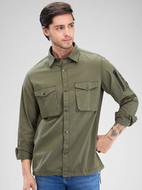 SPYKAR Pure Cotton Comfort Fit Pocket Detailing Spread Collar Casual Shirt