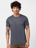 SPYKAR Round Neck Cotton Embellished Slim Fit T-shirt
