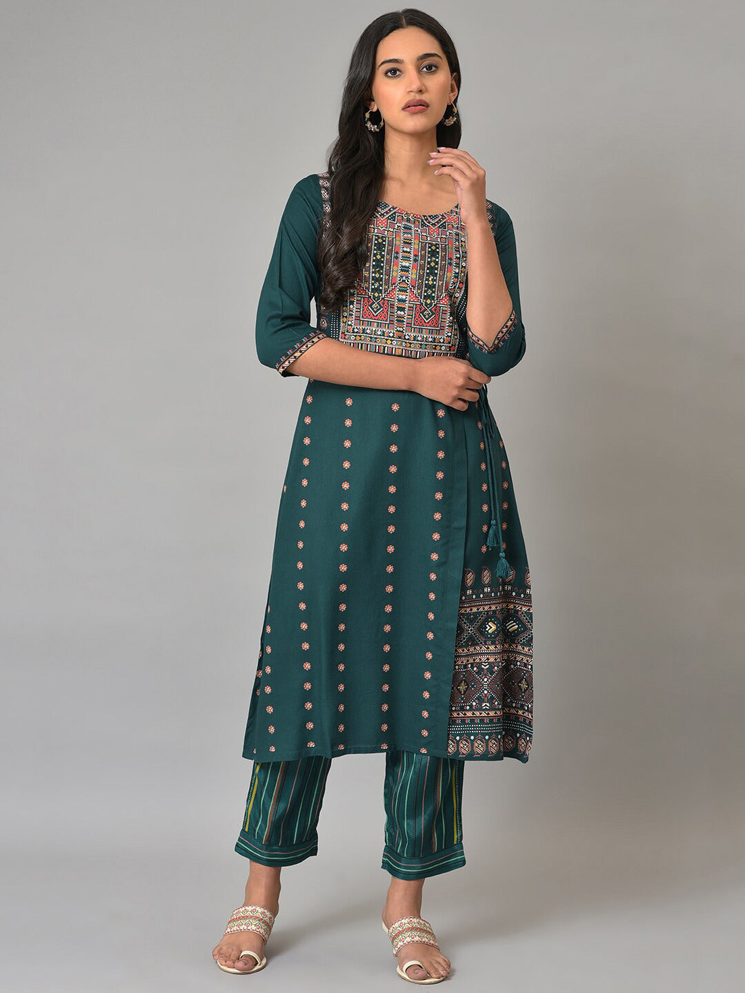W Women Ethnic Motifs Printed Layered Kurta