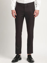 THE BEAR HOUSE Men Solid Tapered Fit Mid-Rise Formal Trousers