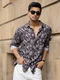 Powerlook Men Spread Collar Abstract Printed Cotton Casual Shirt