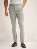 THE BEAR HOUSE Men Slim Fit Mid-Rise Flat-Front Trousers