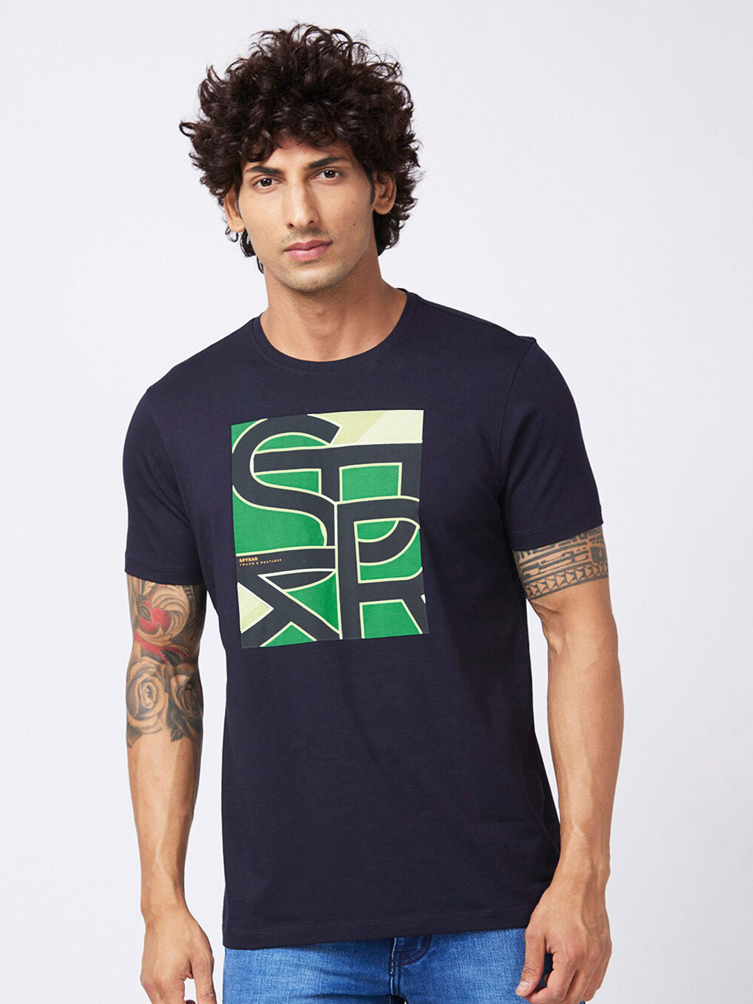 SPYKAR Typography Printed Slim Fit T-shirt