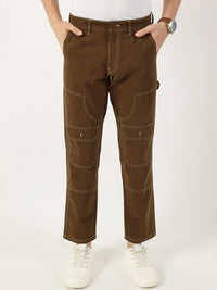 Thomas Scott Men Smart Regular Fit Easy Wash Mid-Rise Cotton Trousers