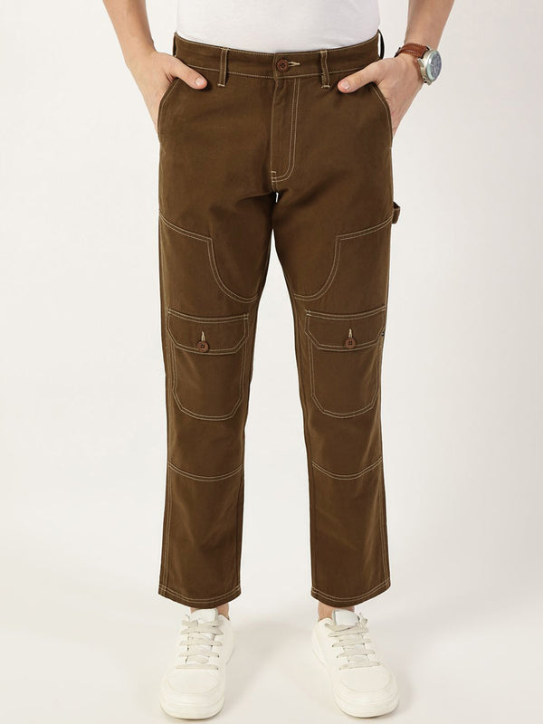 Thomas Scott Men Smart Regular Fit Easy Wash Mid-Rise Cotton Trousers