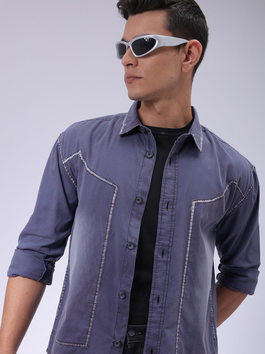 The Indian Garage Co Men Cutaway Collar Pure Cotton Casual Shirt