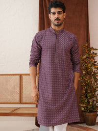 Jompers Men Geometric Embroidered Sequinned Kurta