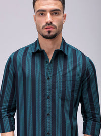 The Indian Garage Co Men Slim Fit Multi Stripes Opaque Striped Casual Shirt