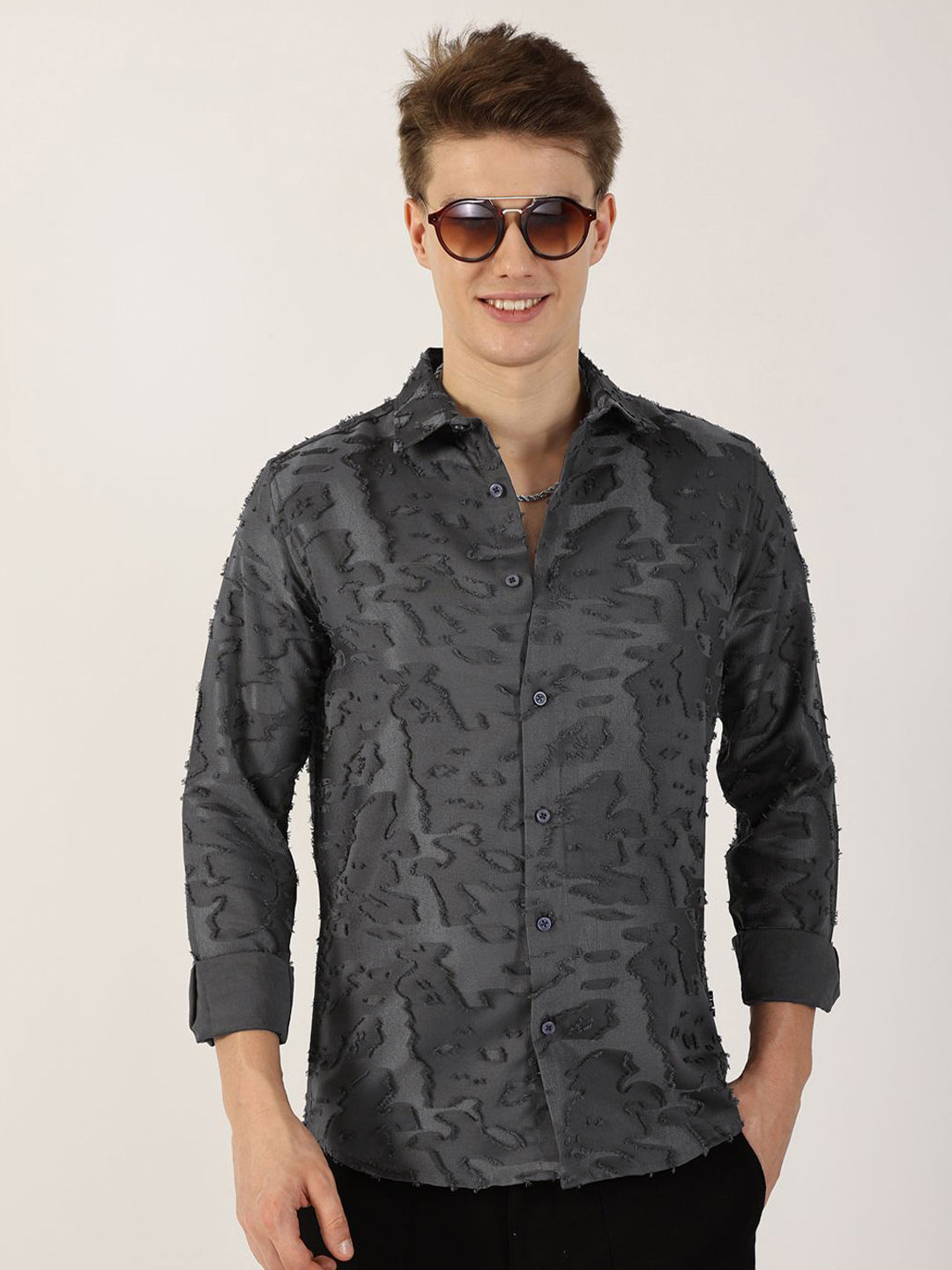 Thomas Scott Men Premium Slim Fit Opaque Casual Shirt