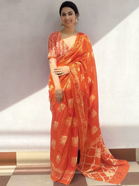 Saree mall Sedia Memakai Saree Cetakan Abstrak Bercetak Abstrak