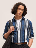 THE BEAR HOUSE Men Striped Slim Fit Pure Cotton Casual Shirt