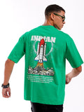 The Indian Garage Co Pure Cotton Back Printed Boxy Oversized Round Neck T-shirt