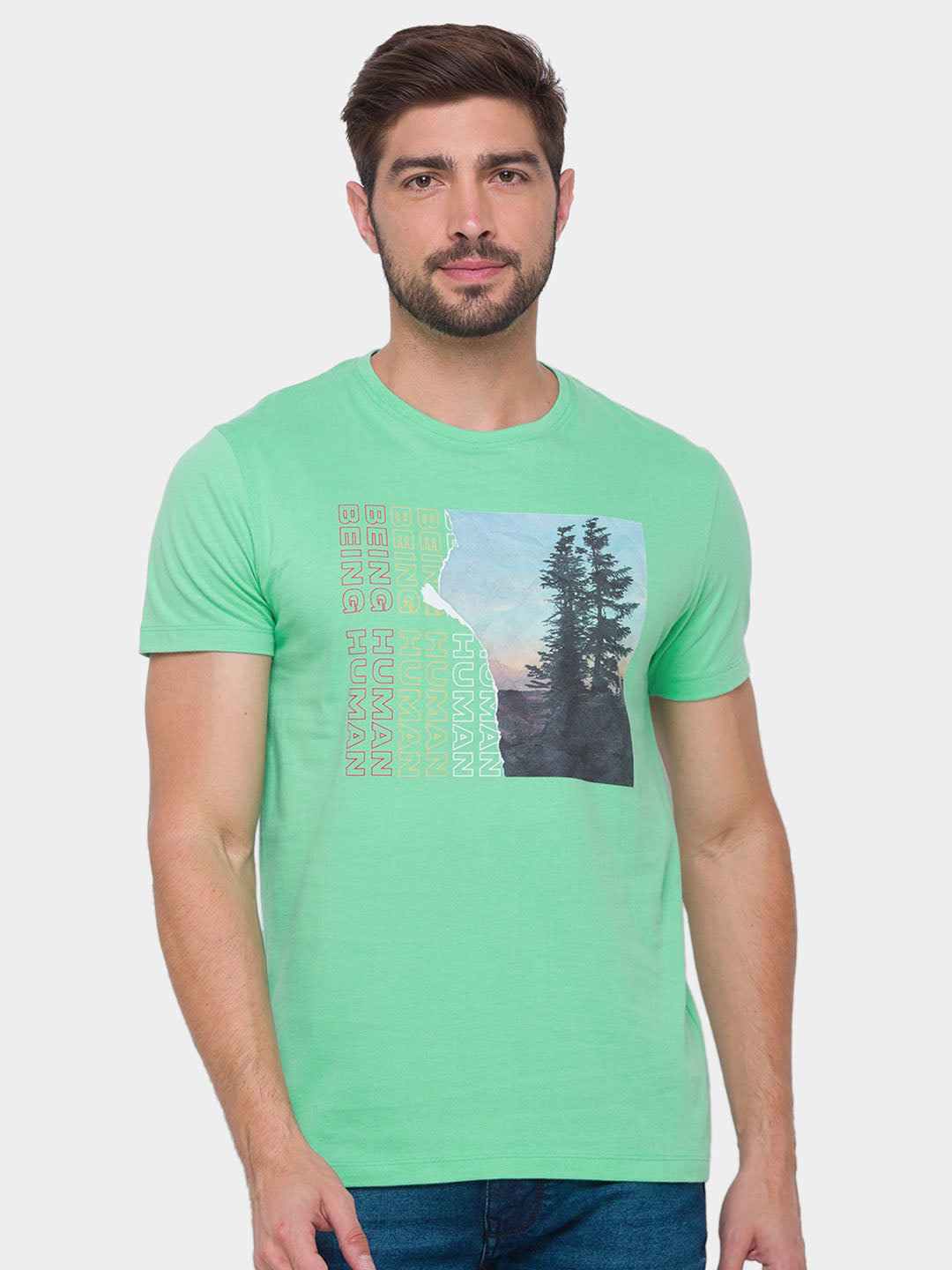 Being Human Men Blue Printed T-shirt