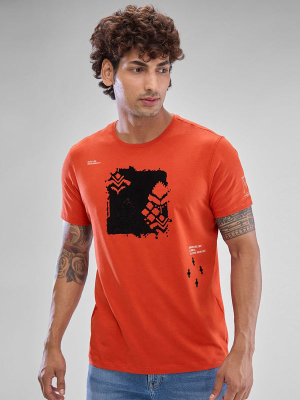 SPYKAR Men Graphic Printed Slim Fit T-shirt