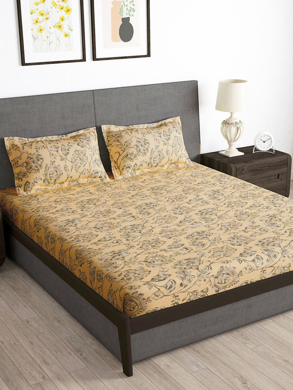 Story@home Floral 180 TC Queen Bedsheet with 2 Pillow Covers
