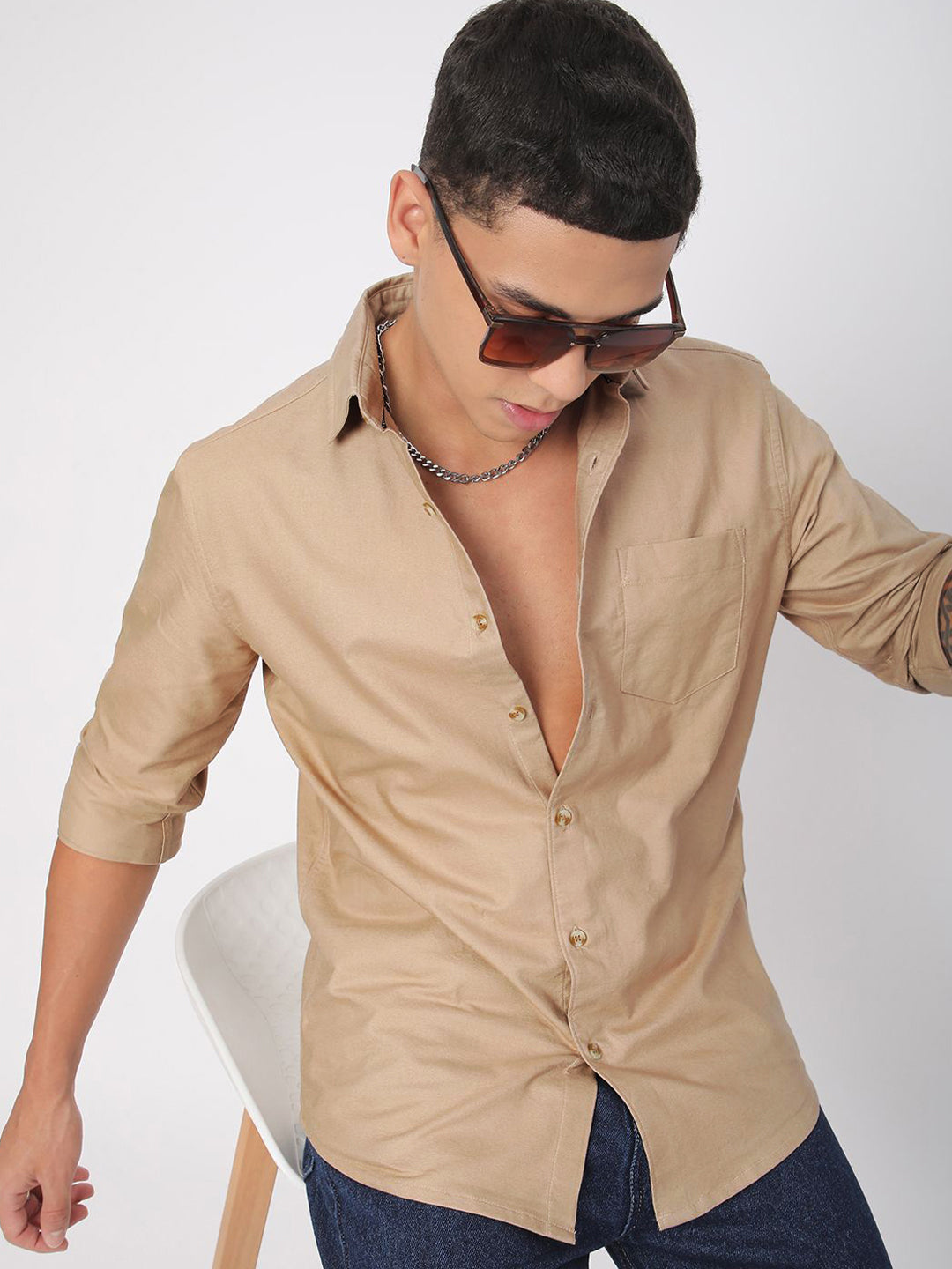 VASTRADO Men Classic Slim Fit Opaque Casual Shirt