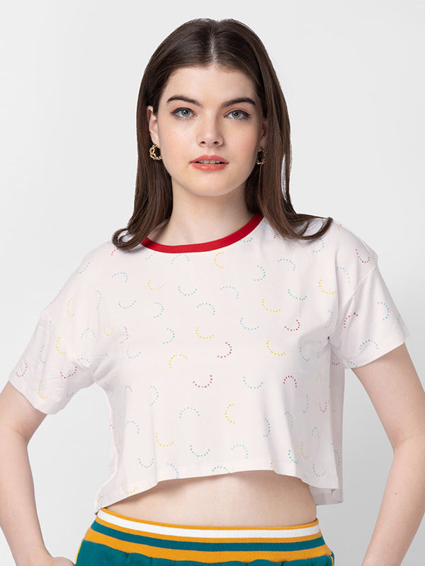 SPYKAR Women Typography Printed Slim Fit T-shirt